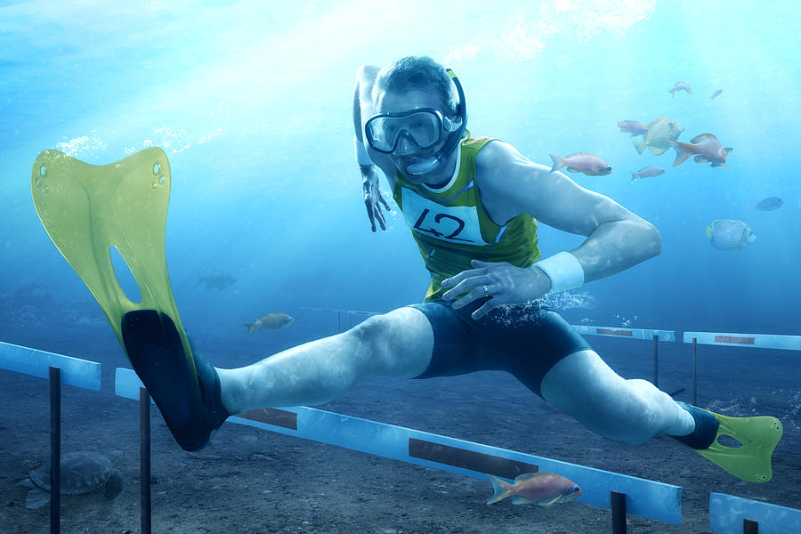 Humour Photograph - Underwater Hurdling by Christophe Kiciak