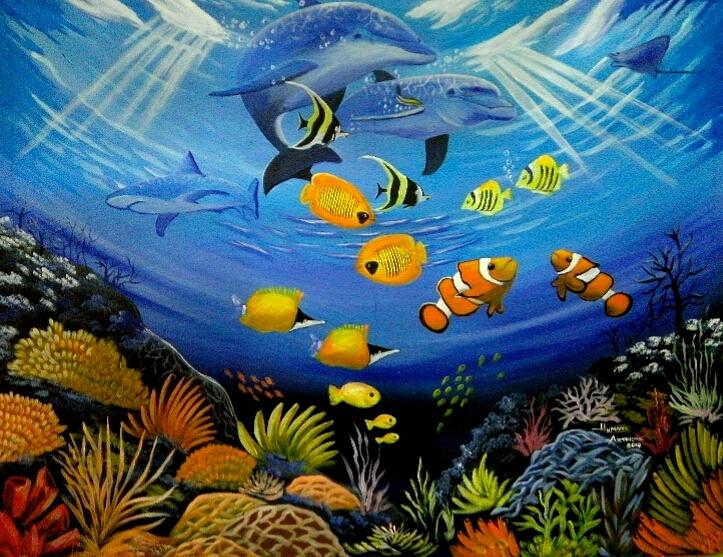 Underwater painting. Painting by Hilario Panlaan Mancao Jr - Fine Art ...