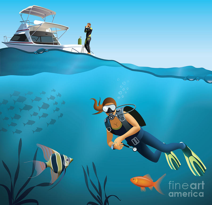 Research Photograph - Underwater World And Diving Scene by Nikola Knezevic Research Photograph - Underwater World And Diving Scene by Nikola Knezevic
