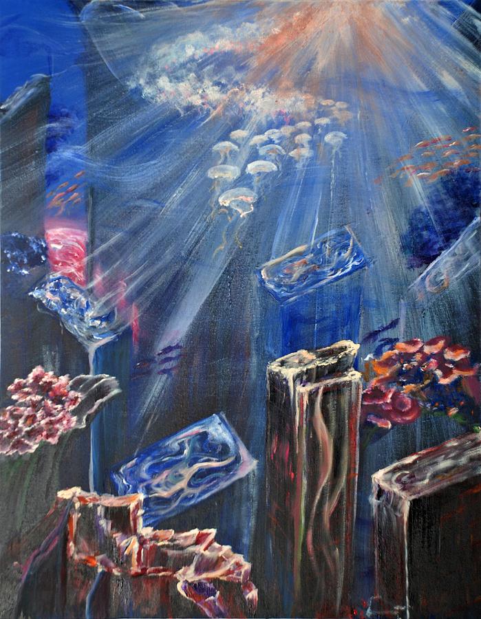 Underwater World Painting by Medea Ioseliani