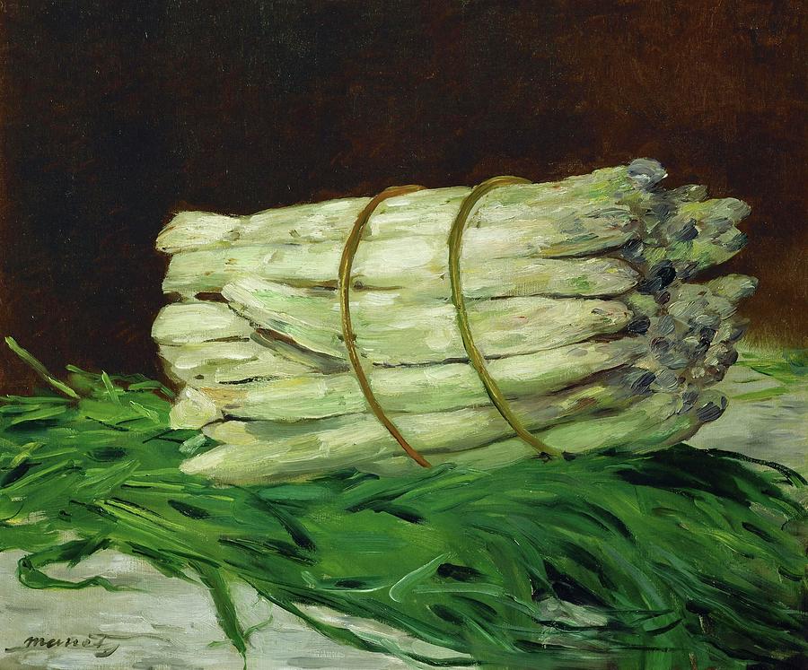 Une botte dasperges -A bunch of asparagus-. Formerly in the collection of painter Max Liebermann. Painting by Edouard Manet -1832-1883-