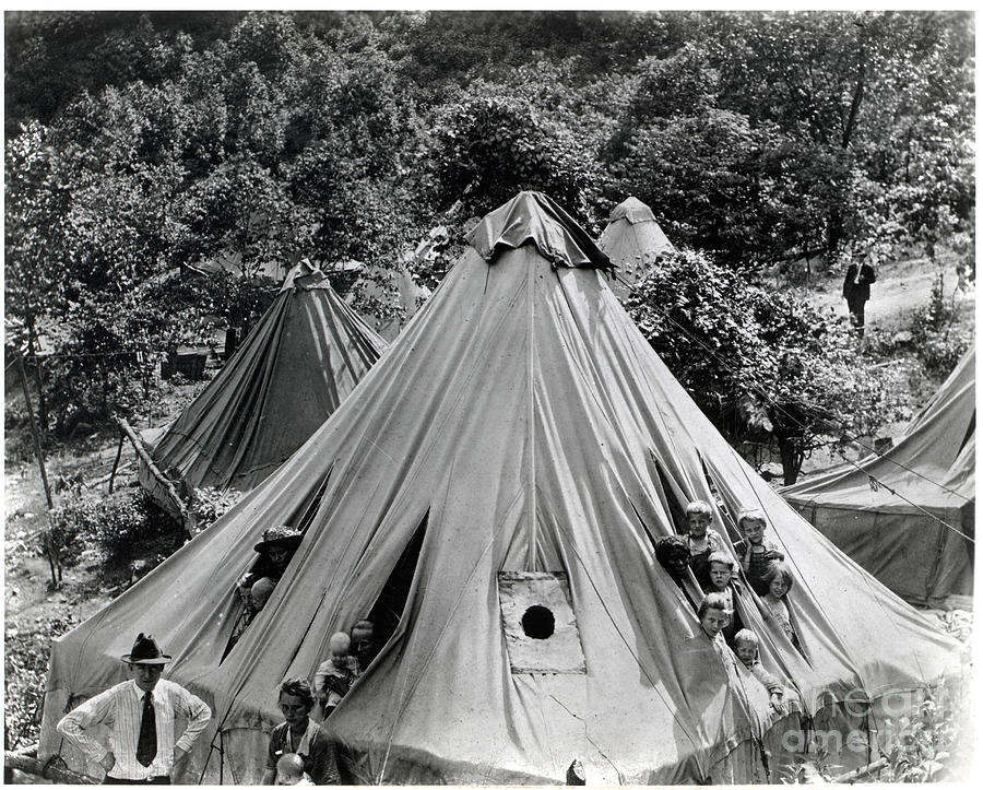 Unemployed Families Housed In Tent Creek Photograph by Bettmann