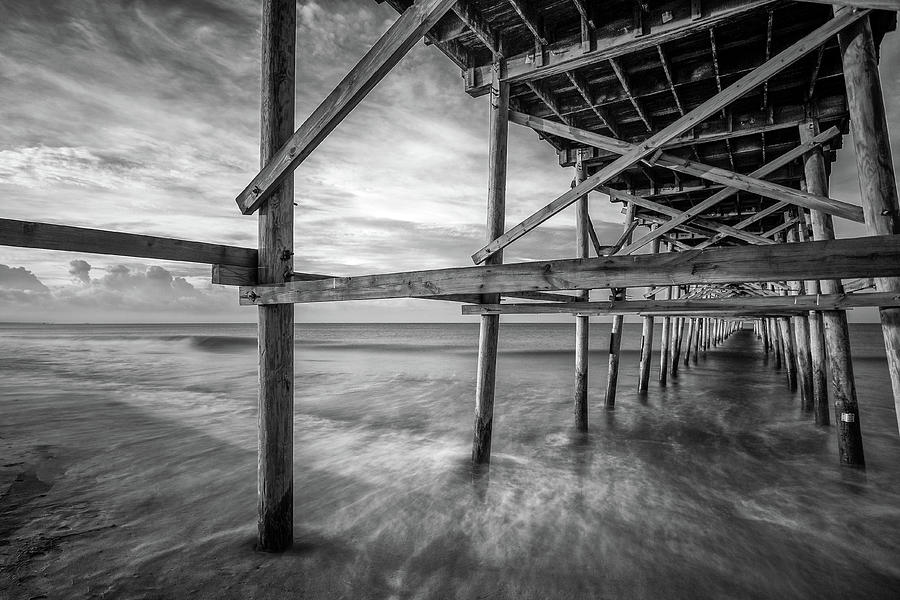 Uner the Pier in Black and White Photograph by Nick Noble