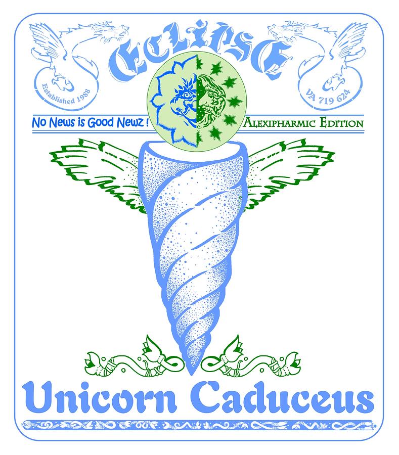 Unicorn Caduceus Mixed Media by Dawn Sperry