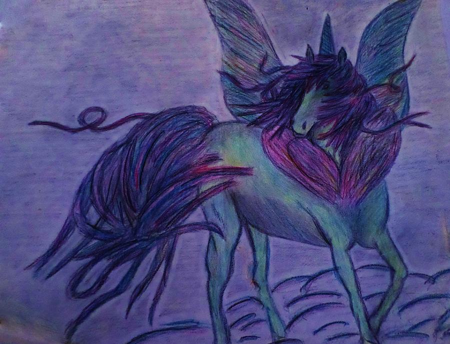 Unicorn Drawing by Christy Saunders Church