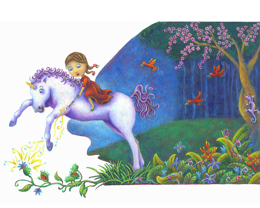 Unicorn Painting - Unicorn Girl by Alvina Kwong
