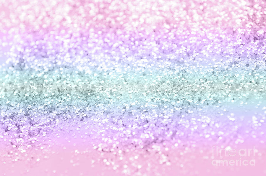 Pattern Mixed Media - Unicorn Girls Glitter #12 #shiny #pastel #decor #art  by Anitas and Bellas Art