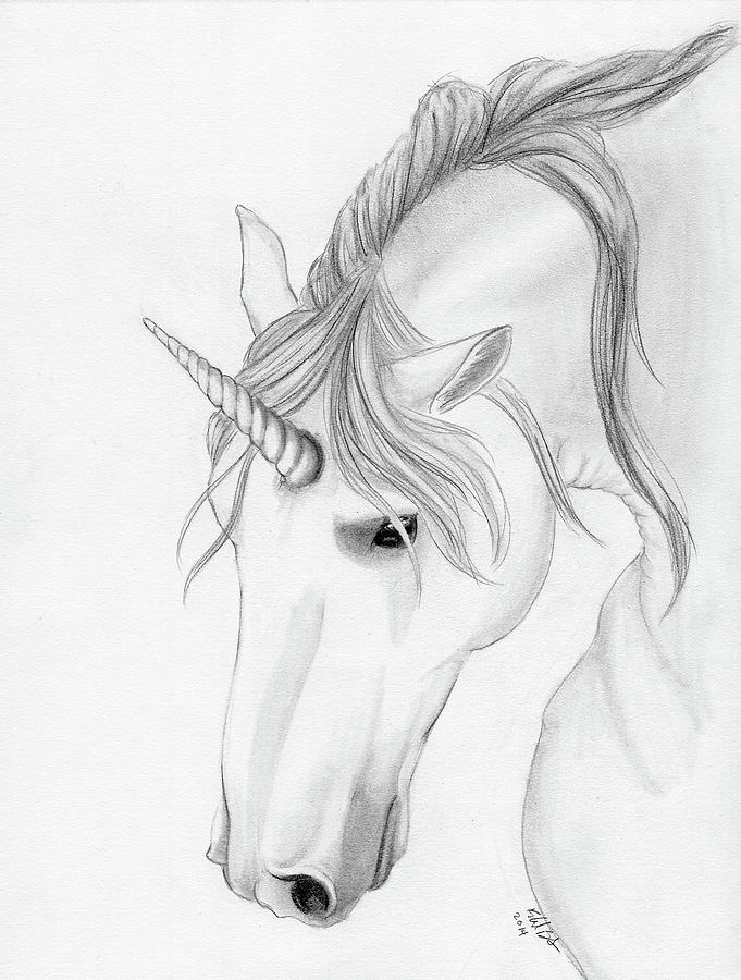 Unicorn in pencil. is a drawing by Rachel Bales which was uploaded on Septe...