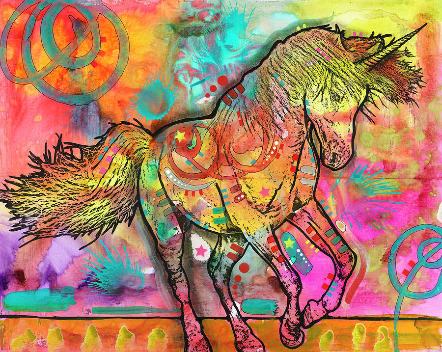 Unicorn Mixed Media - Unicorn Of Love by Dean Russo- Exclusive