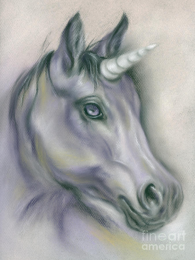 Unicorn Portrait Painting by MM Anderson