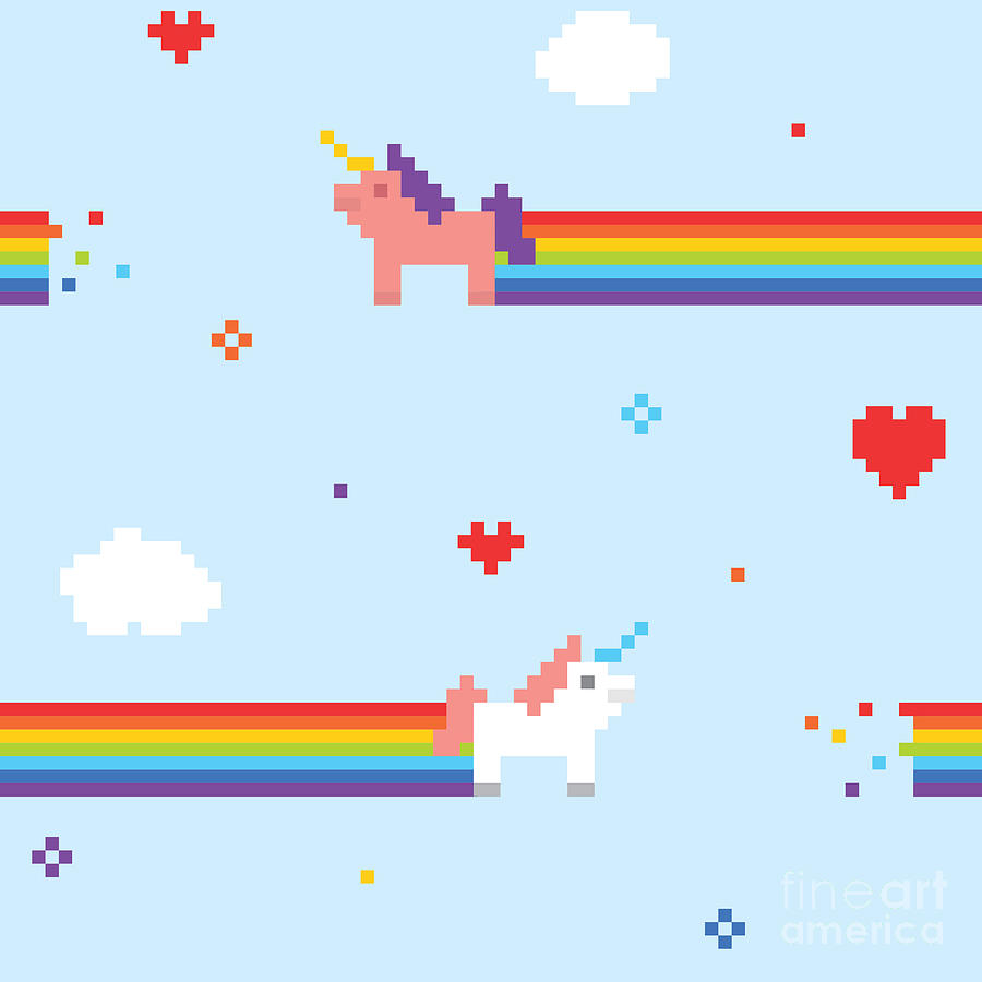Love Digital Art - Unicorn Seamless Vector Pattern by Dmitriylo Love Digital Art - Unicorn Seamless Vector Pattern by Dmitriylo