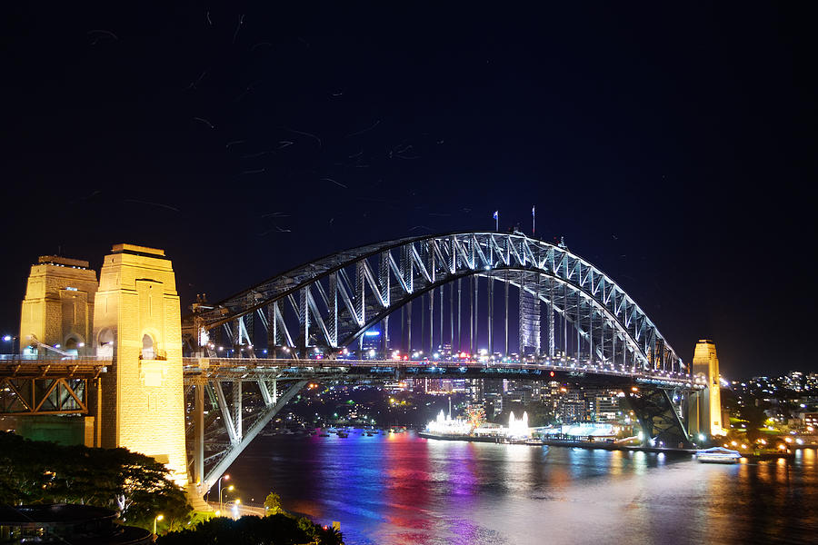 Unidentified Flying Objects -- Gulls over Sydney Harbour Bridge in Sydney, New South Wales Photograph by Darin Volpe