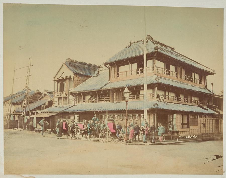 Unidentified Hotel, Yokohama, Japan ca. 1880 Painting by Celestial Images