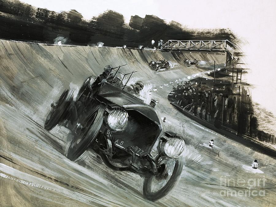 Unidentified Motor Race Painting by Graham Coton