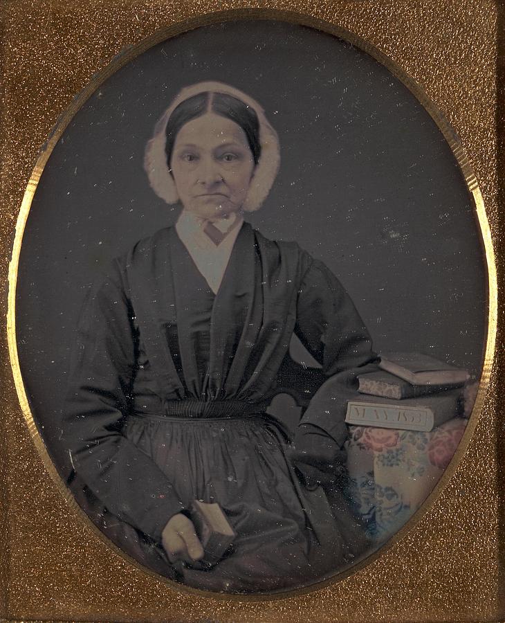 Unidentified Woman with books May 1853 Painting by Celestial Images