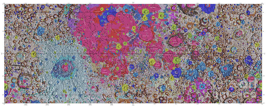 Unified Geologic Map Of The Moon Photograph by Us Geological Survey/science Photo Library
