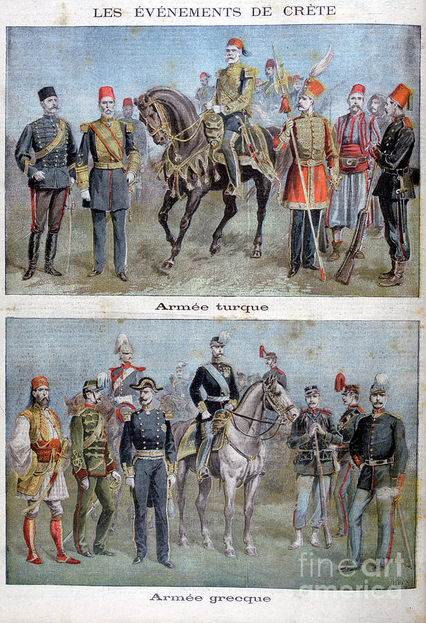 Uniforms Of The Greek And Turkish Drawing by Print Collector