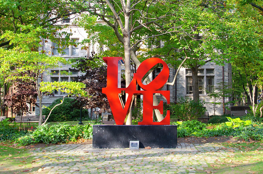 Uninversity City - Love Statue at Penn Photograph by Bill Cannon