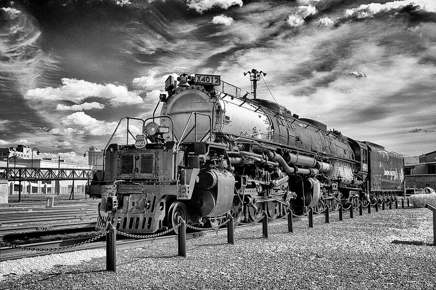 Black And White Photograph - Union Pacific 4-8-8-4 Big Boy by Paul W Faust - Impressions of Light