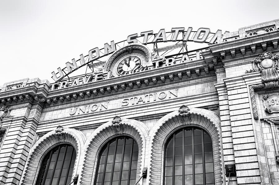 Union Station Denver Black and White Photograph  Photograph by Ann Powell