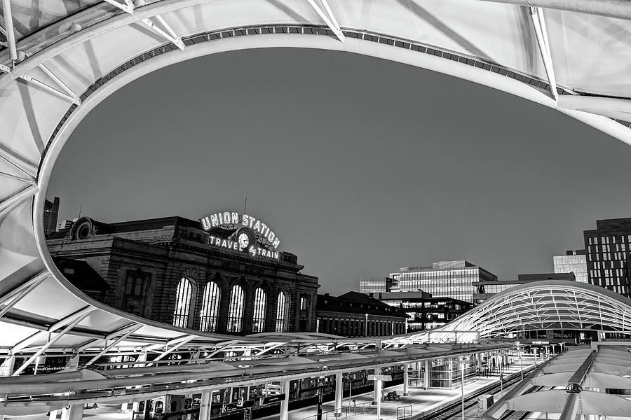 Union Station of Denver Colorado - Monochrome Decor Photograph by Gregory Ballos