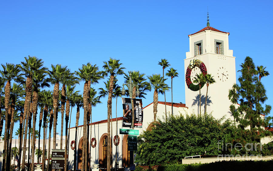 Union Station Palm Trees Exterior Los Angeles  Photograph by Chuck Kuhn