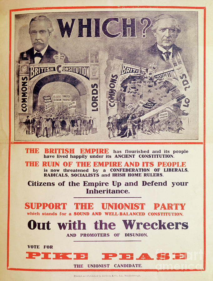 Unionist Party Poster For The British General Election Of January 1910 ...