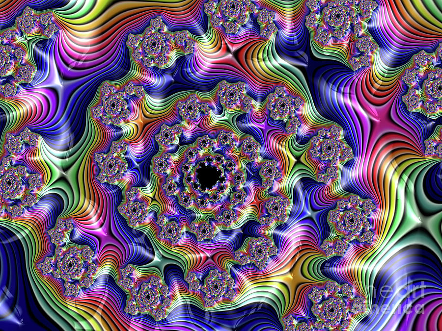 Spiral Art. nfinity Incarnate: Colorful Spirals in the Psychedelic Abyss.  RAinbow Psychedelic Spiral. Art Print