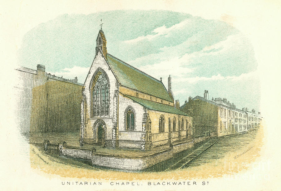 Unitarian Chapel, Rochdale, 1876 Drawing by Print Collector