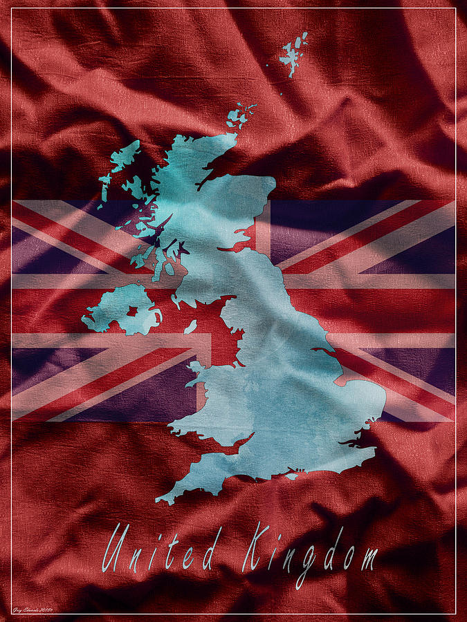 United Kingdom Art Map Style 9 Painting by Greg Edwards