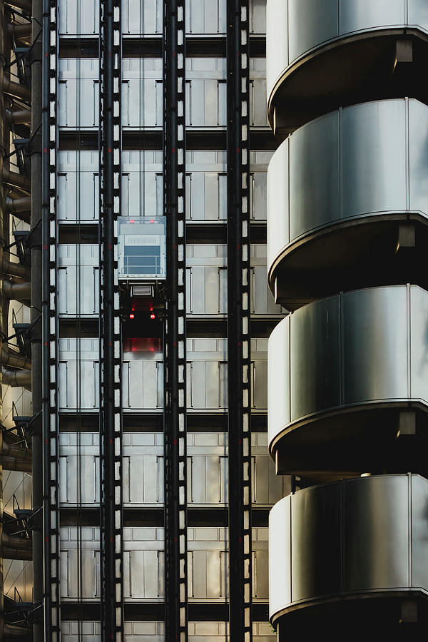 United Kingdom, England, London, Great Britain, City Of London, Lloyds Building Elevator Digital Art by Maurizio Rellini