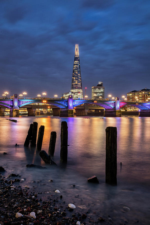 Architecture Digital Art - United Kingdom, England, London, Great Britain, Thames, City Of London, The Thames And The Shard by Massimo Ripani