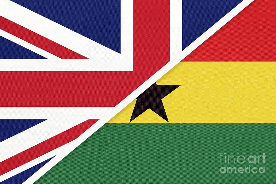 United Kingdom Vs Ghana National Flag Digital Art by Anastasiia guseva