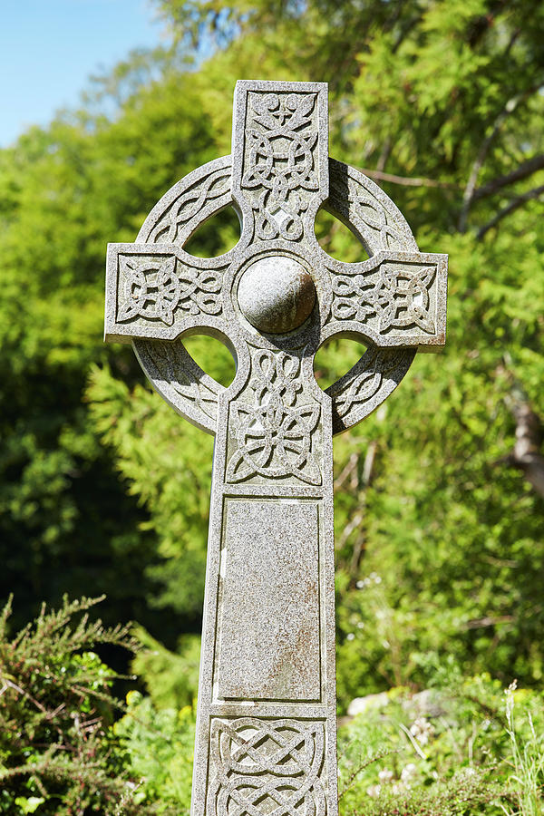 United Kingdom, Wales, Pembrokeshire, Celtic Cross, St Brynach's Church ...