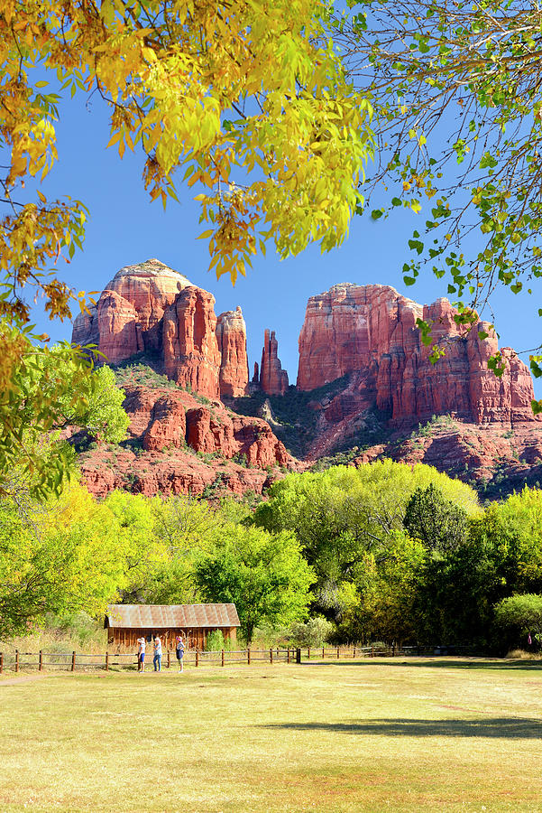 United States, Arizona, Sedona, Red Rock State Park, The Cathedral Rock Digital Art by Francesco Carovillano