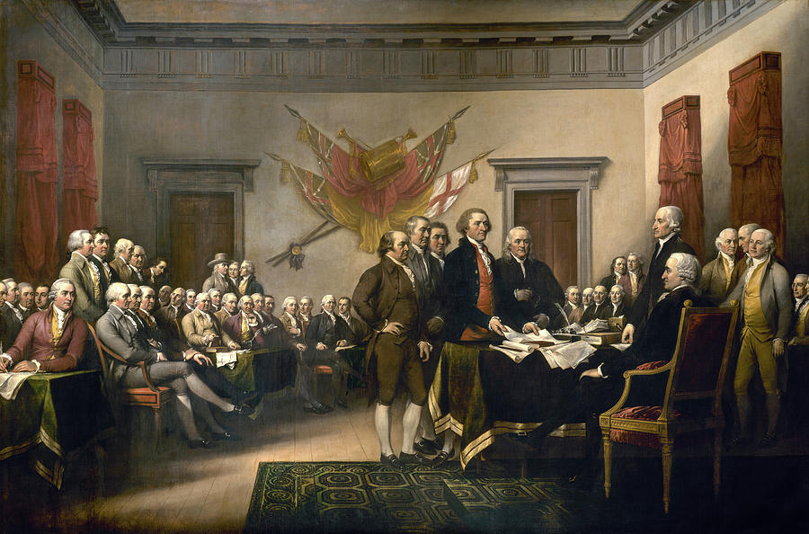 Independence Day Painting - United States Declaration of Independence, july 4, 1776 by John Trumbull