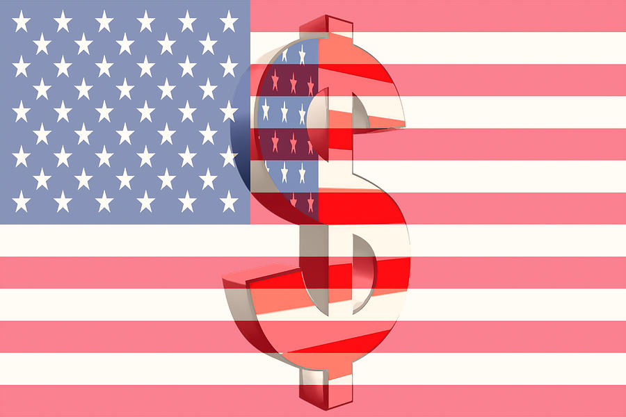 United States Dollar sign Painting by Jeelan Clark