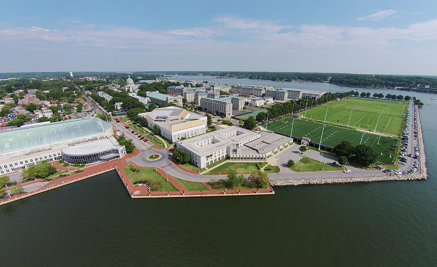 United States Naval Academy on the Severn Photograph by Mark Duehmig