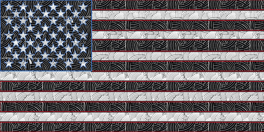 United States of America Flag Art Deco  Digital Art by Cecely Bloom