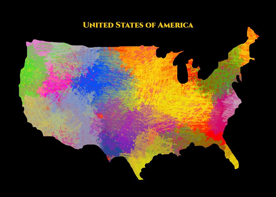 United States Of America Map Artist Singh Mixed Media By Artguru Official Maps Fine Art America 2823