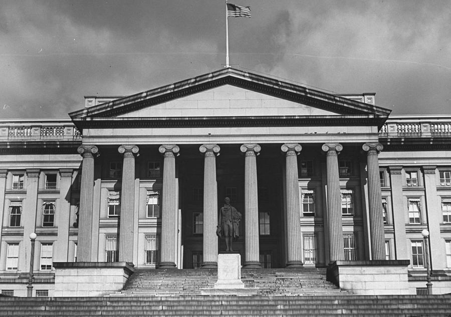 Infrastructure Photograph - United States Treasury Building by Carl Mydans