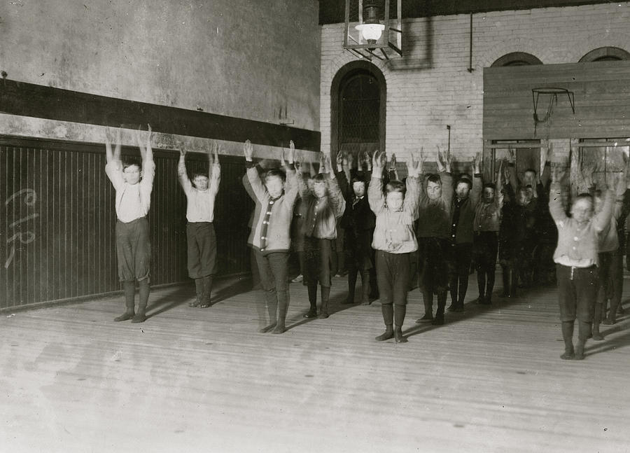 United Workers Boys Club, New Haven, Conn. In the gymnasium Painting by 