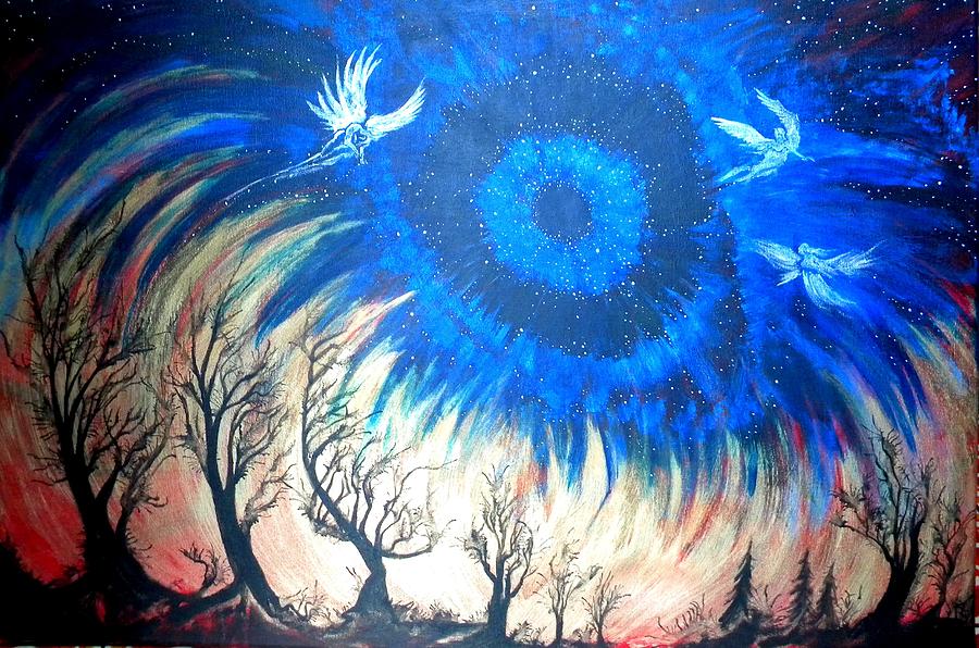 Angels Painting - Universe eye 4 by Roy Randell Angels Painting - Universe eye 4 by Roy Randell