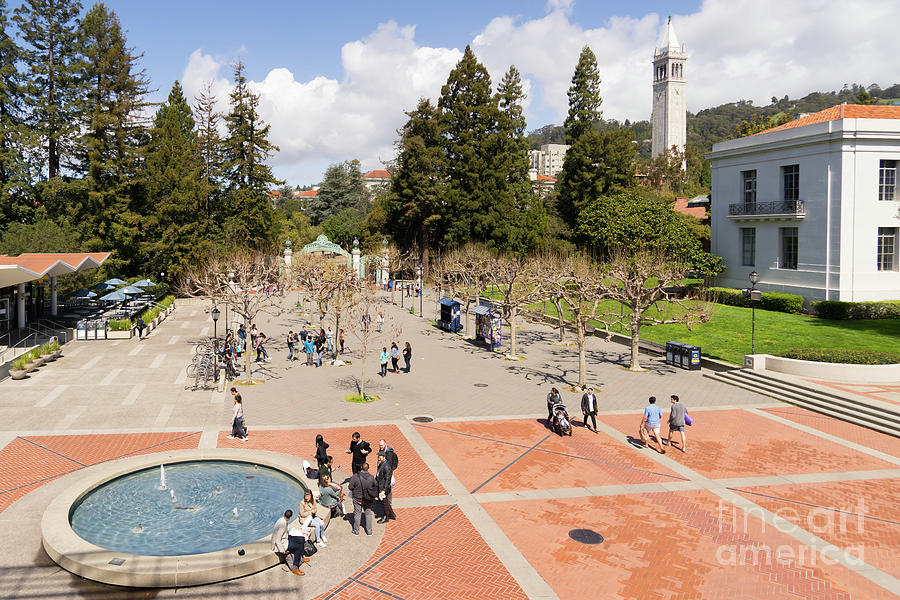 University of California at Berkeley Sproul Plaza Sather Gate and Sather Tower Campanile DSC6219 Photograph by Wingsdomain Art and Photography