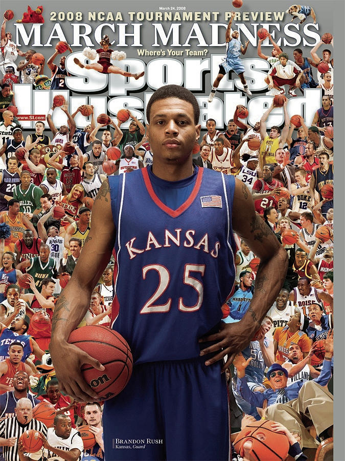 University Of Kansas Brandon Rush, 2008 Ncaa Tournament Sports Illustrated Cover Photograph by Sports Illustrated