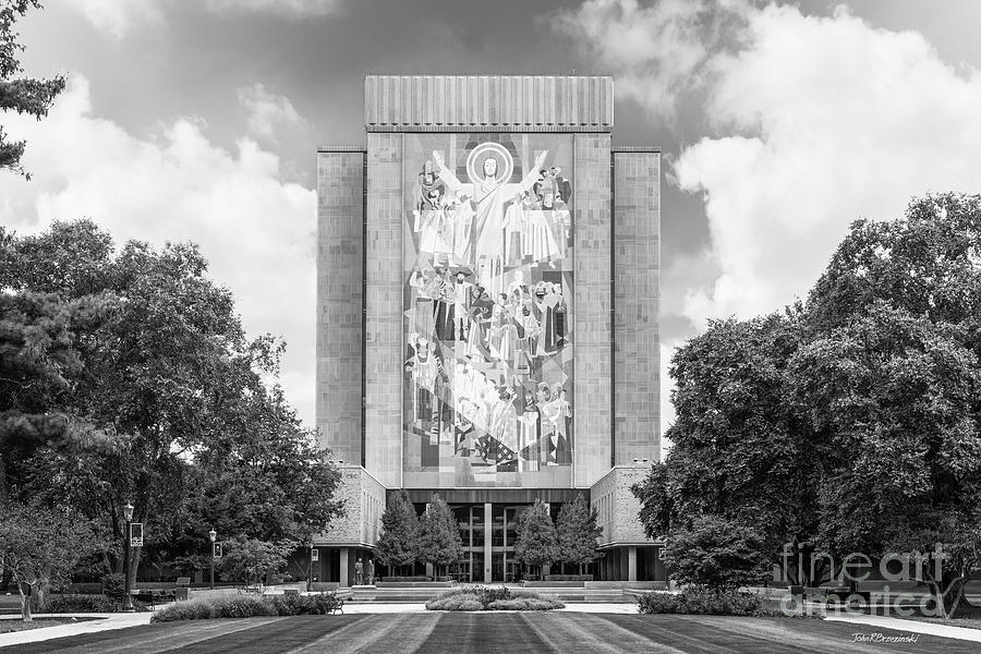 University Of Notre Dame Photograph - University of Notre Dame Hesburgh Library by University Icons