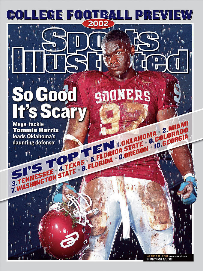University Of Oklahoma Tommie Harris, 2002 College Football Sports Illustrated Cover Photograph by Sports Illustrated