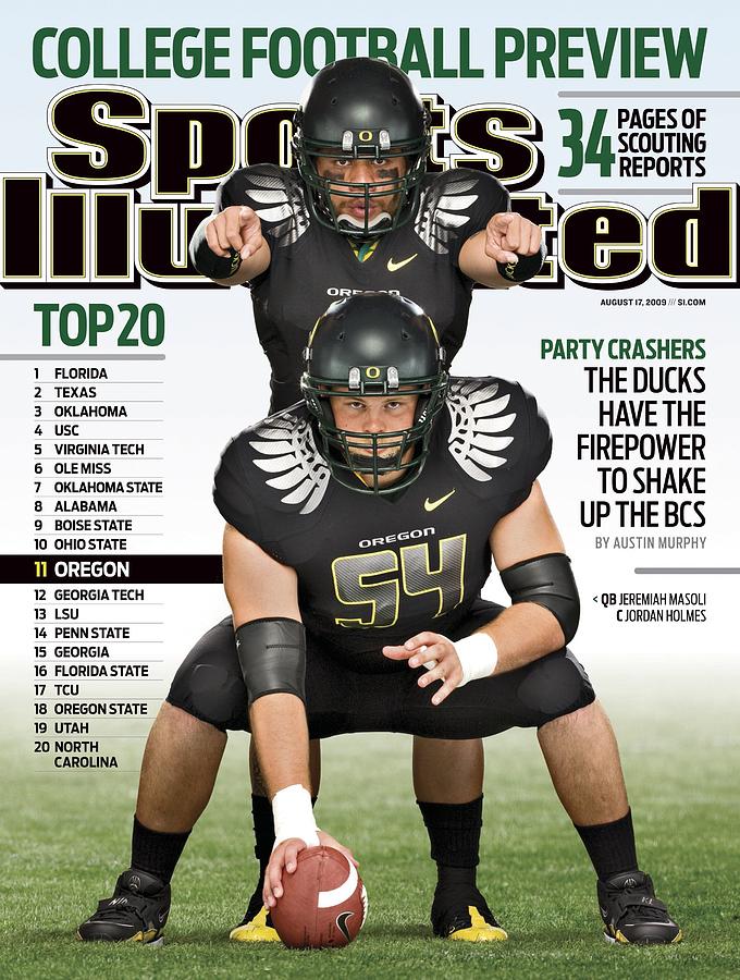 University Of Oregon Qb Jeremiah Masoli And Jordan Holmes Sports Illustrated Cover Photograph by Sports Illustrated