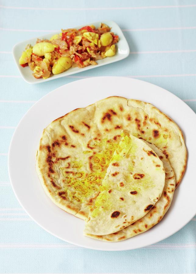 Unleavened Bread With Caribbean Ackee Salt Fish Photograph by Charlotte Tolhurst