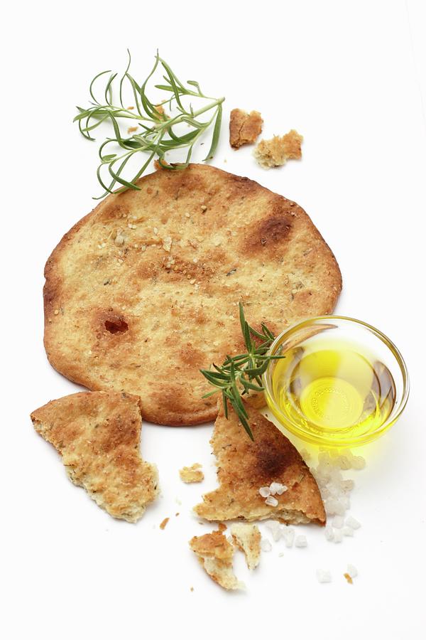 Unleavened Bread With Rosemary And Olive Oil Photograph by Petr Gross